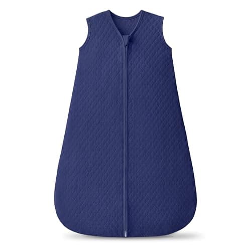 FIEMOL 1.0 TOG Baby Sleep Sack 0-6 Months,Cotton Quilted Wearable Blanket Baby Boy Girl Sleeping Sack, 2-Way Zipper Sleeping bag for Newborn and Infant Blue(Small)