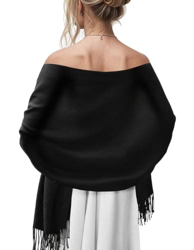 Women's Scarf Pashmina Shawls and Wraps for Evening Dress Wedding Bridal Bridesmaid Winter Warm Long Large Scarves,Black