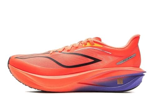 LI-NING FEIDIAN 5 Challenger Men's Running Shoes Boom Fiber Reflective Lightweight Breathable Racing Sneakers Neon Roaring Flame US 9.5