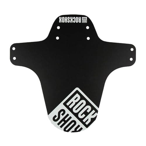 RockShox MTB Fender with Deep Side Skirts | Universal Plastic Dust Seal Protection for 26-29" Bikes, Black & White, Easy Zip Tie Installation