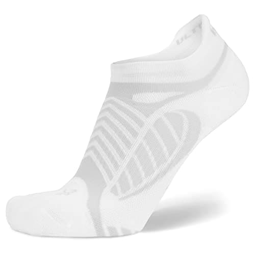 Balega Ultralight Lightweight Performance No Show Athletic Running Socks for Men and Women (1 Pair), White/Space Gray, Medium