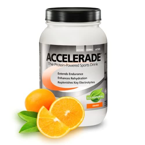 Accelerade by PacificHealth - All Natural Sport Hydration Drink Mix with Protein + Carbs & Electrolytes - for Superior Energy Replenishment, Endurance & Rehydration - 60 Servings (Orange)