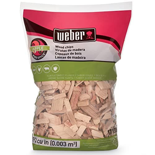 Weber Apple Wood Chips Outdoor Cooking Fuel, 2 lb – Premium BBQ Smoking & Grilling Chips for Subtle, Sweet Apple Flavor – Ideal for Beef, Lamb, Poultry, Pork & Fish