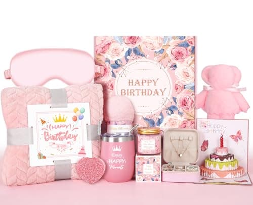 Birthday Gifts for Women Friendship, Unique Happy Birthday Gift Basket, Luxury Care Package Gift Box, Bday Gift Set Present Idea for Mom Sister Her Best Friend Female Wife Coworker Girlfriend Daughter