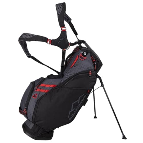 Sun Mountain Men's Eclipse 4.5 Lightweight VLO Hybrid Stand Golf Bag, 14-Way Top, 2025 Model, Black Steel Red