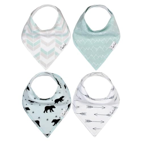 Copper Pearl Baby Bibs 4 Pack, Bandana Drool Bibs for Baby Girl & Boy, Soft Cotton Teething Bibs, Archer