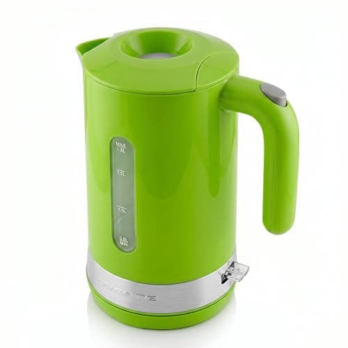 OVENTE 1.8L Electric Kettle, 1500W Fast Boiling Heater for Coffee or Tea, BPA Free, Easy to Fill Lid, Water Level Window, Auto Shut-Off, Boil-Dry Protection and Removable Filter, Green KP413G
