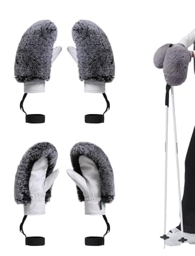 GSOU SNOW Women Ski Gloves Snowboard Gloves Faux Fur Palm Sheepskin Warm for Winter