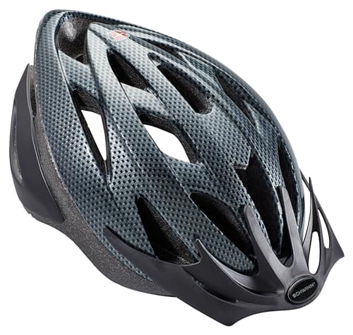 Schwinn Thrasher Helmet for Kids, Carbon, Size 55 - 58 cm, for Kids 8-14, Lightweight Microshell, Adjustable Dial and Straps, Interior Padding, 20 Air Vents, Removable Visor, Helmet for Boys and Girls
