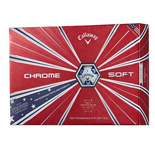 Callaway Golf Chrome Soft Truvis Golf Balls, (One Dozen), Stars and Stripes (Limited Edition)