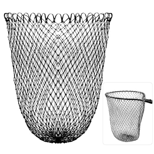 Dovesun Fishing Net Fish Landing Net Foldable Fishing Replacement Net for Freshwater Saltwater Fishing Net Replacement Netting Black Color Handle/Frame Not Included